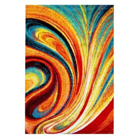 HOME DYNAMIX Home Dynamix 769924410738 7 ft. 10 in. x 10 ft. 2 in. Splash Adja Area Abstract Rug - Red; Blue & Green 769924410738